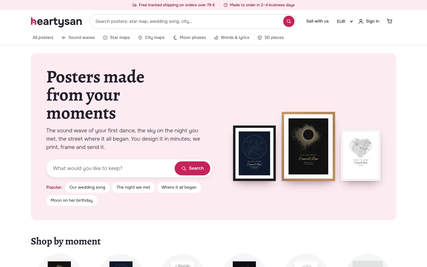 Heartysan: Personalised poster studio and store
