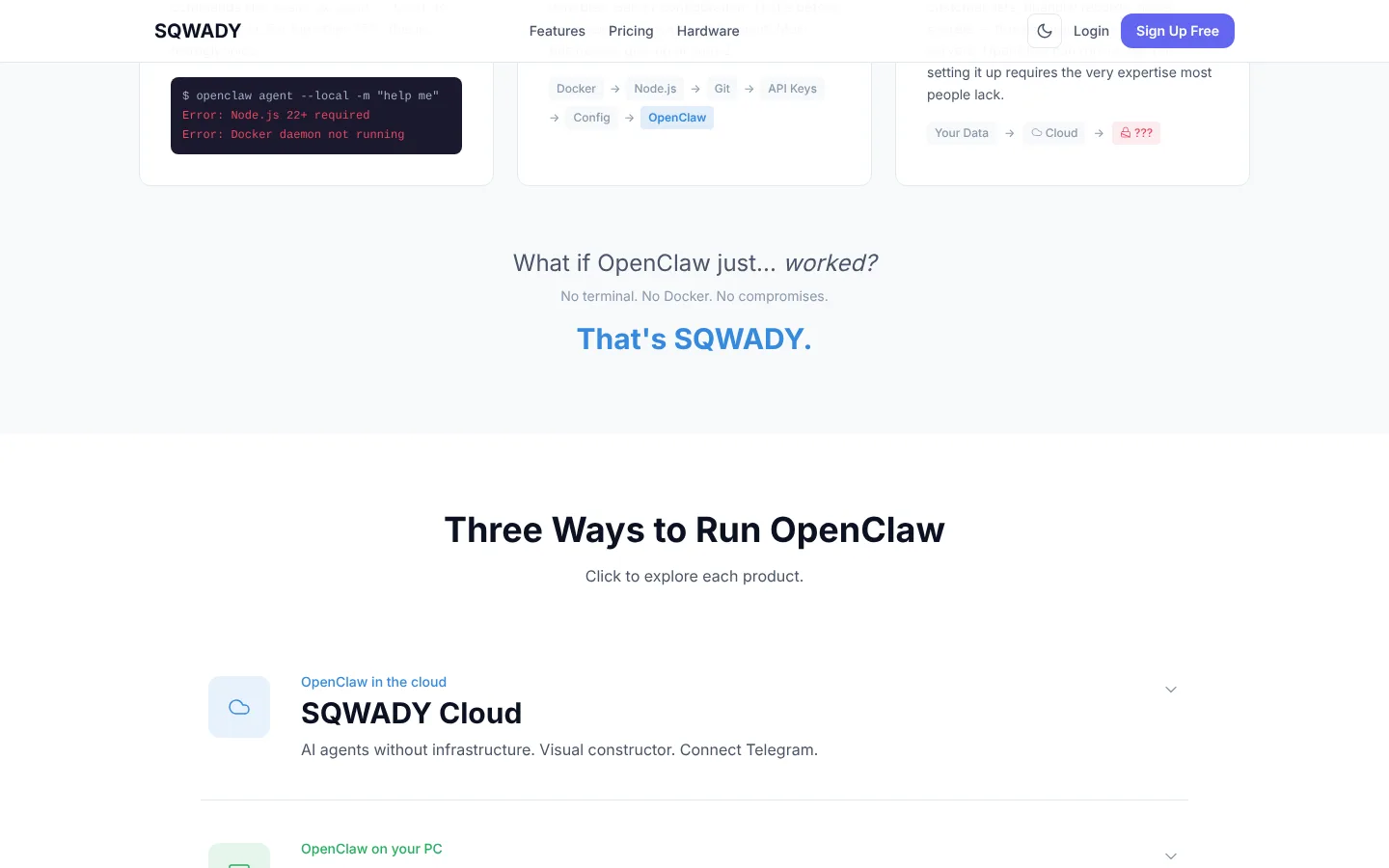 SQWADY: Personal AI agent and private AI hardware